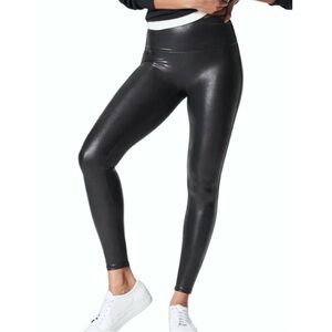 SPANX Faux Black Leather Leggings XS